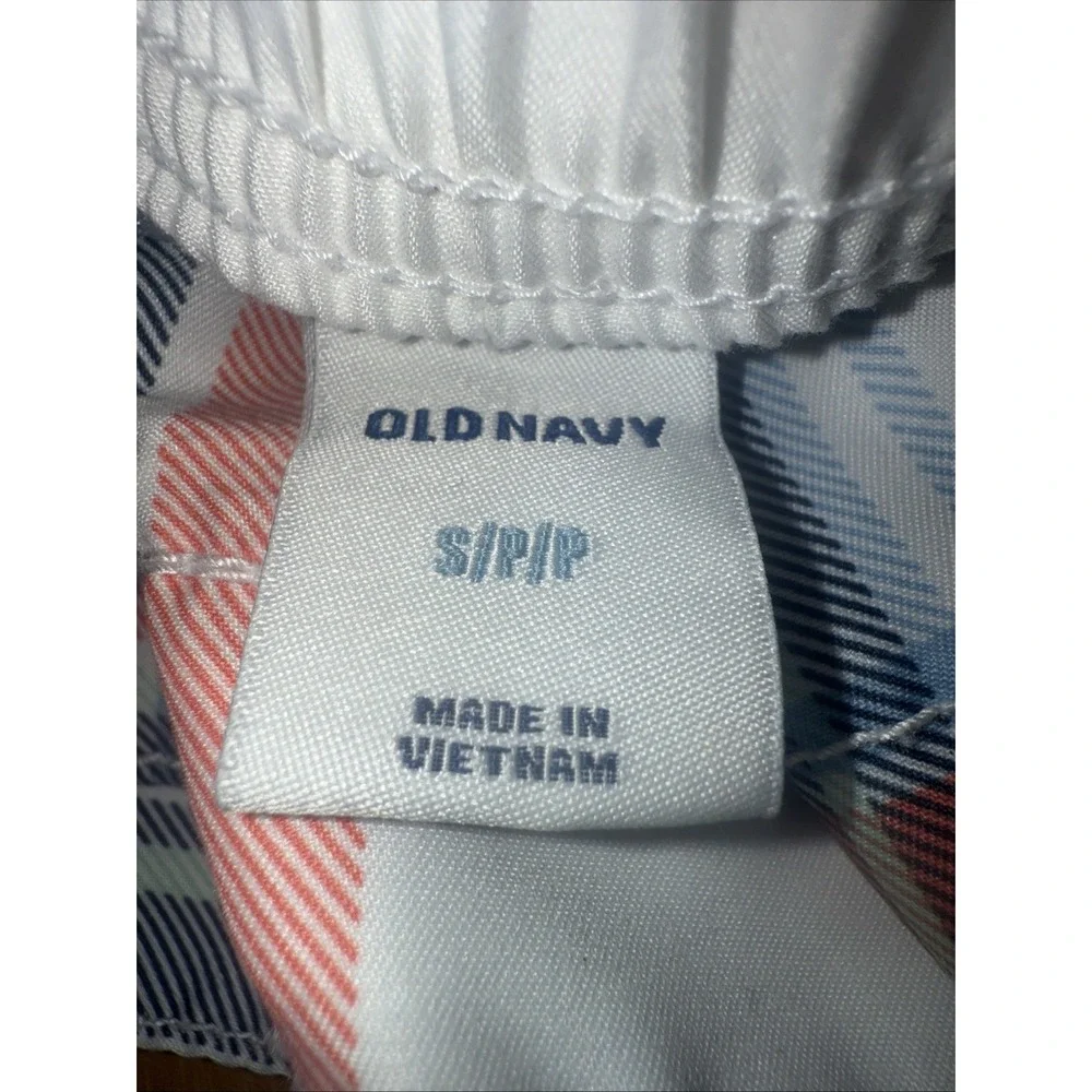 Old Navy Plaid Red White Lined‎ Swim Board Shorts Mens Size Medium